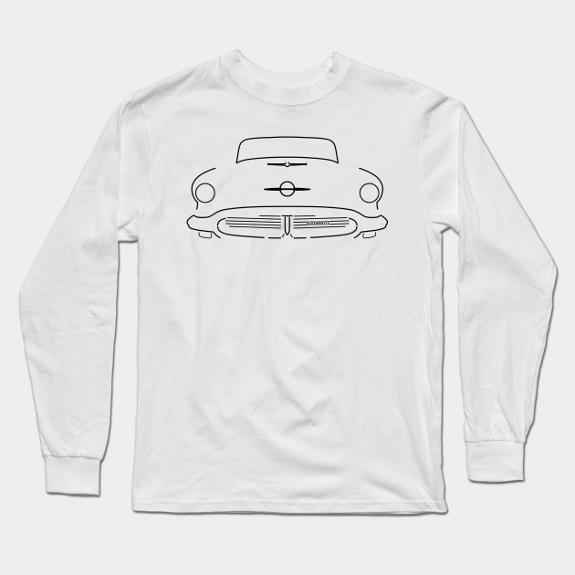 Oldsmobile Starfire 1956 American classic car outline graphic (black) Long Sleeve T-Shirt by soitwouldseem